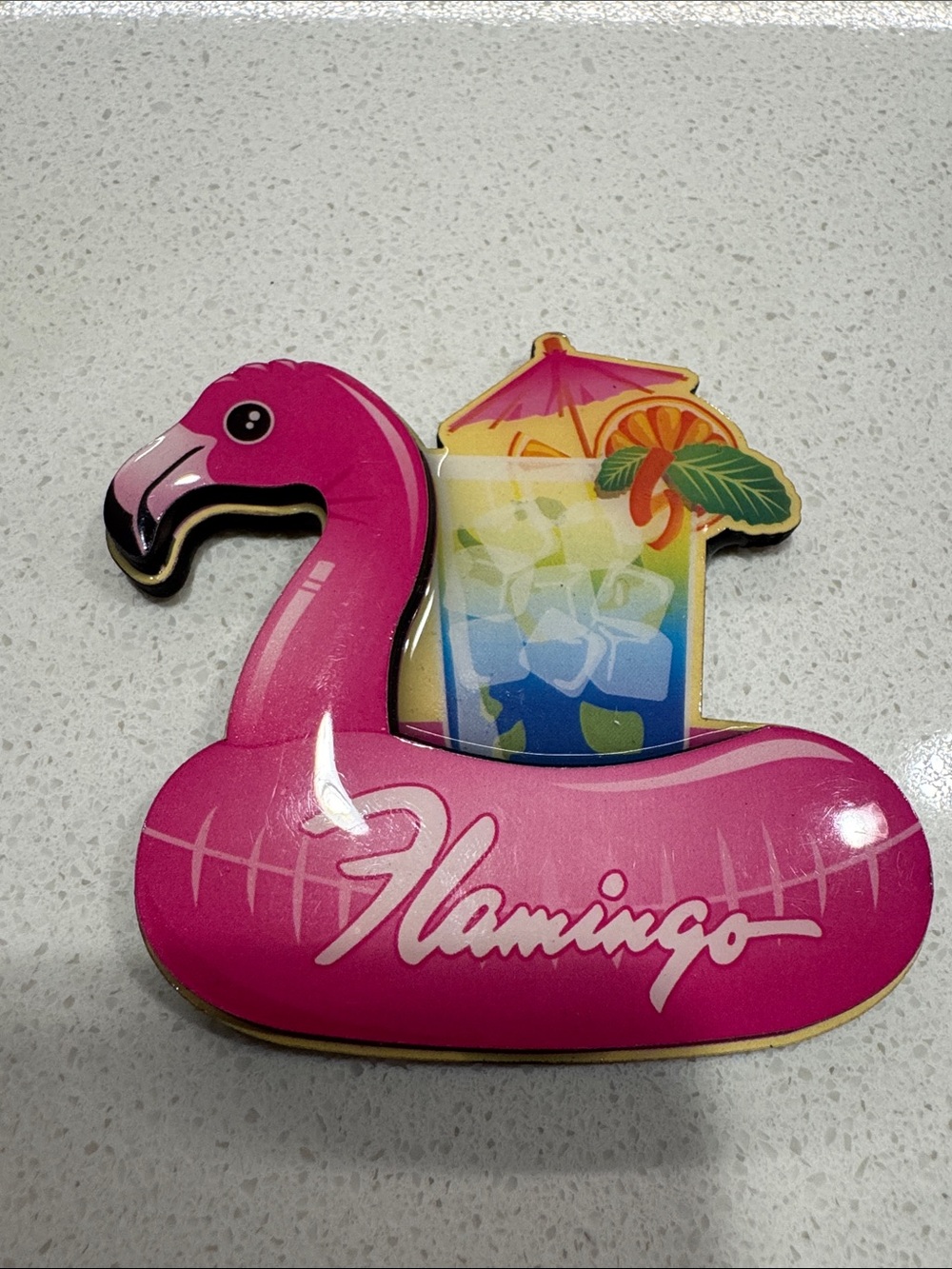 Pink Flamingo Drink Float fridge magnet 🧲 Las Vegas